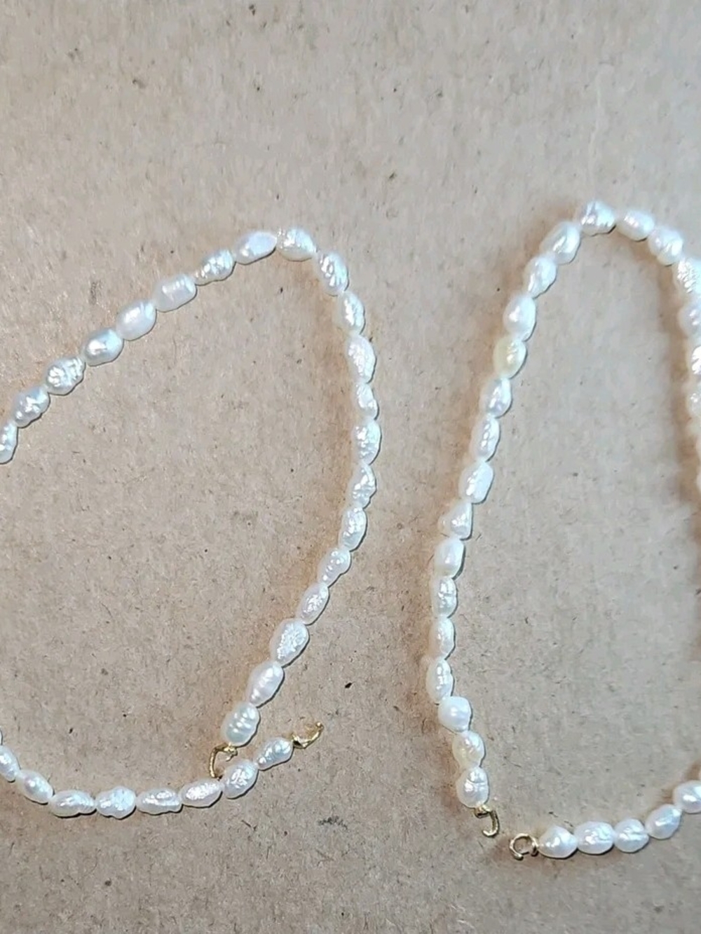 Vintage Freshwater Rice Pearl With 14K Gold Bracelets